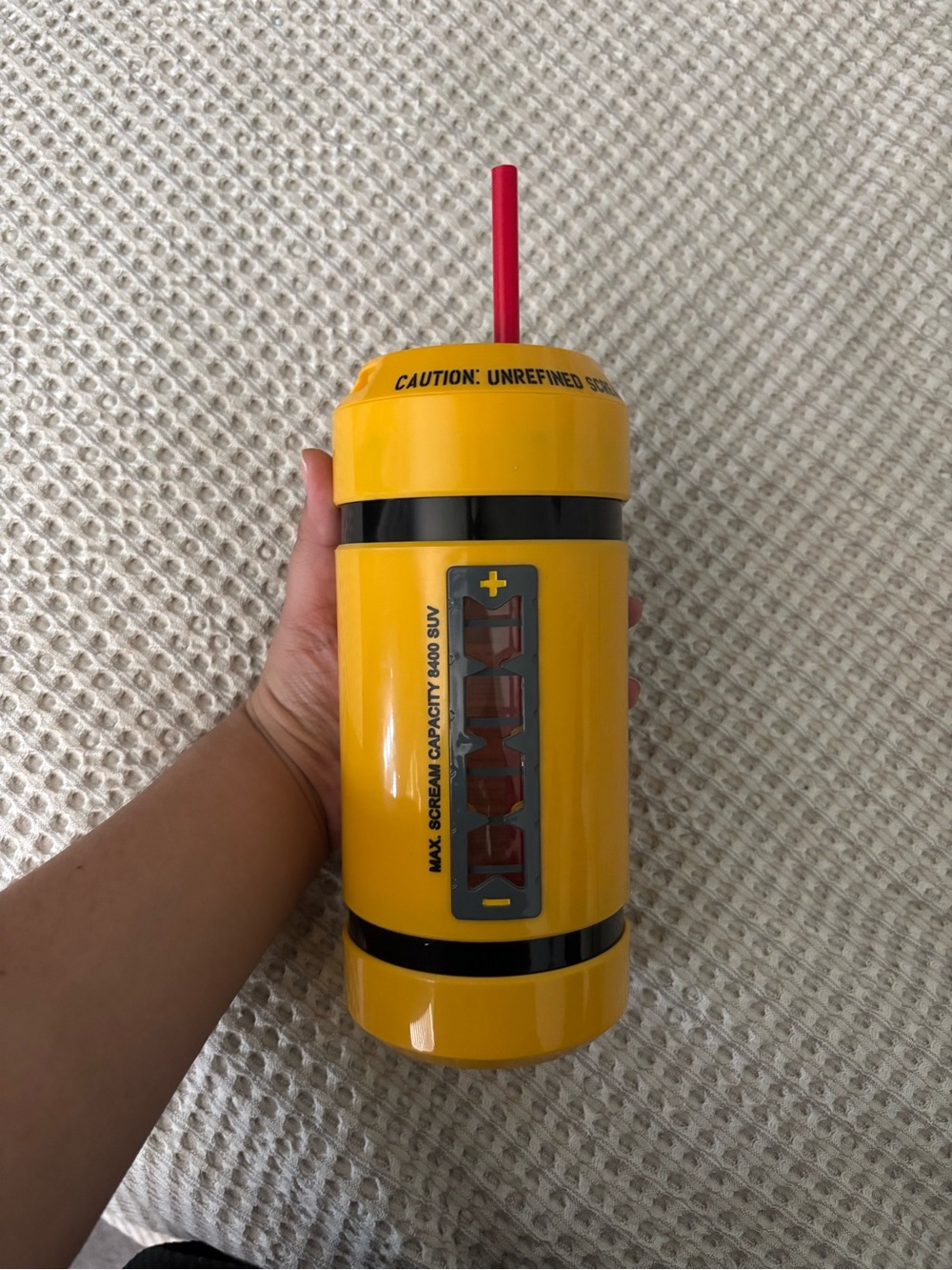 Disney Yellow & Black Novelty Sipper Cup with Red Straw